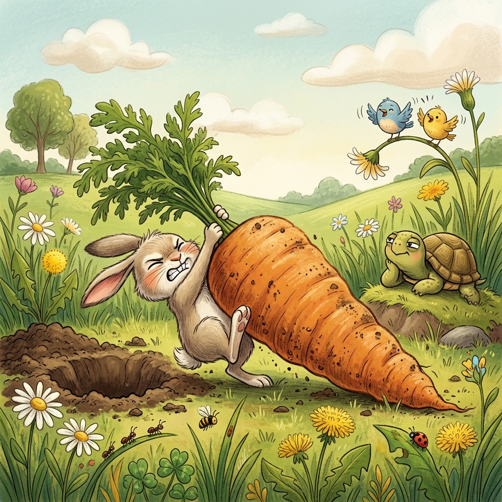 Whimsical animal story illustration