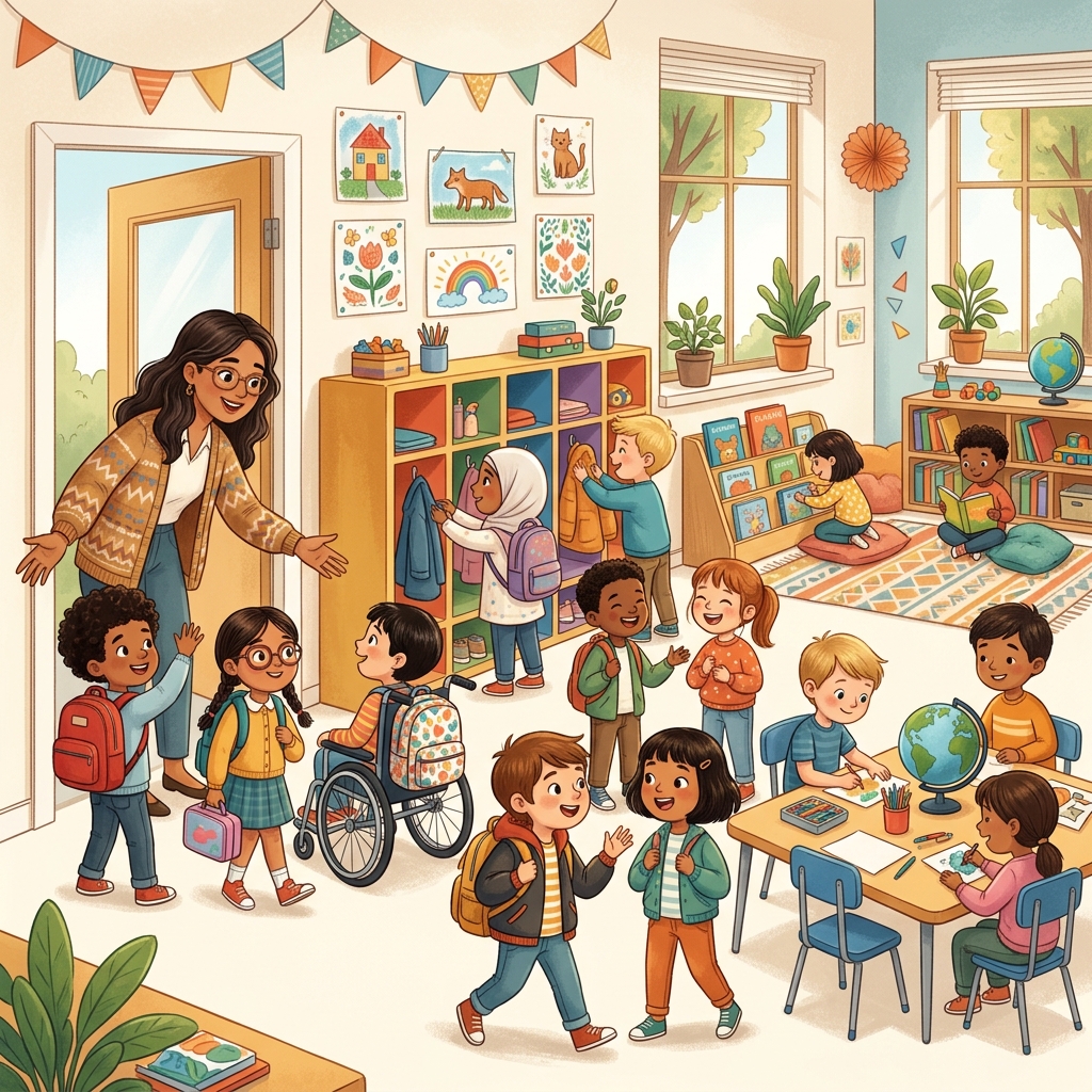 Friendly educational school illustration