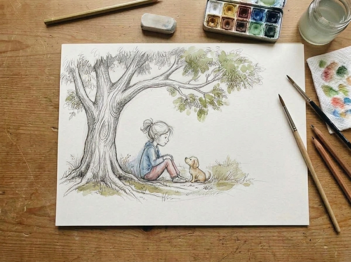 Children's illustration beginning to receive color